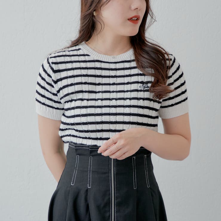 ロゴ半袖ニット[品番：OLOW0012814]｜RMAF NICE CLAUP / OLIVE