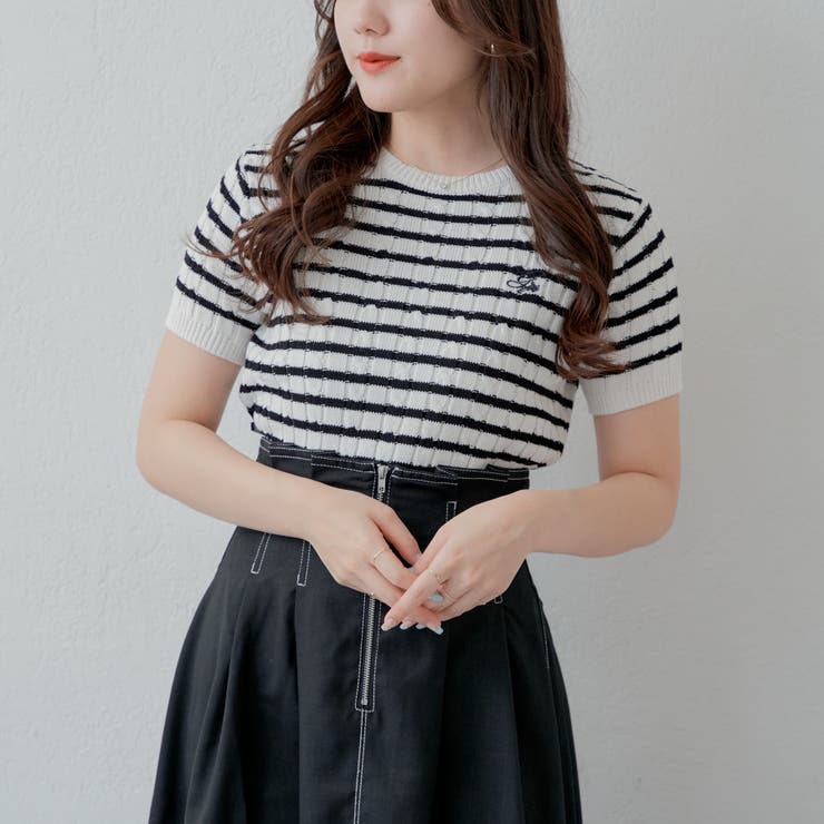 ロゴ半袖ニット[品番：OLOW0012814]｜RMAF NICE CLAUP / OLIVE