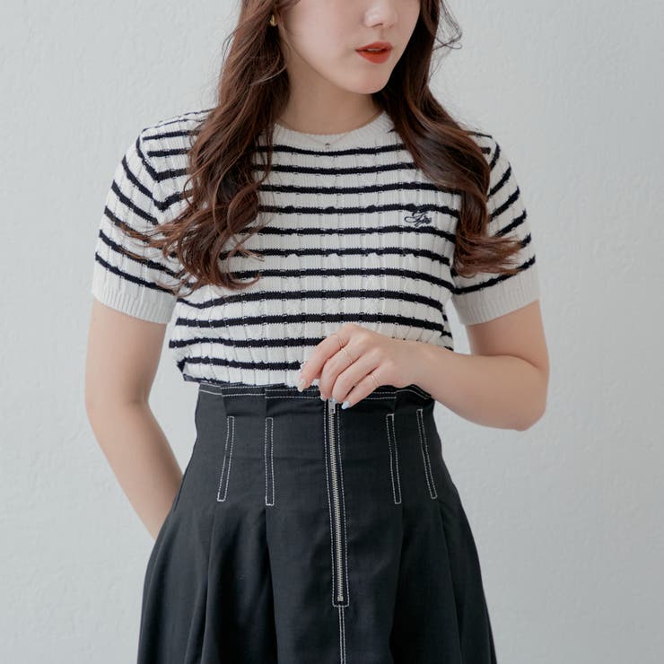 ロゴ半袖ニット[品番：OLOW0012814]｜RMAF NICE CLAUP / OLIVE