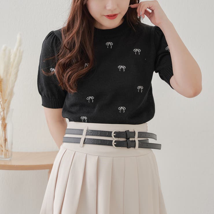 ふりふ リボン刺繍 ニットケープ アイボリー ふりふ リボン刺繍 ニットケープ アイボリー ふりふ リボン刺繍