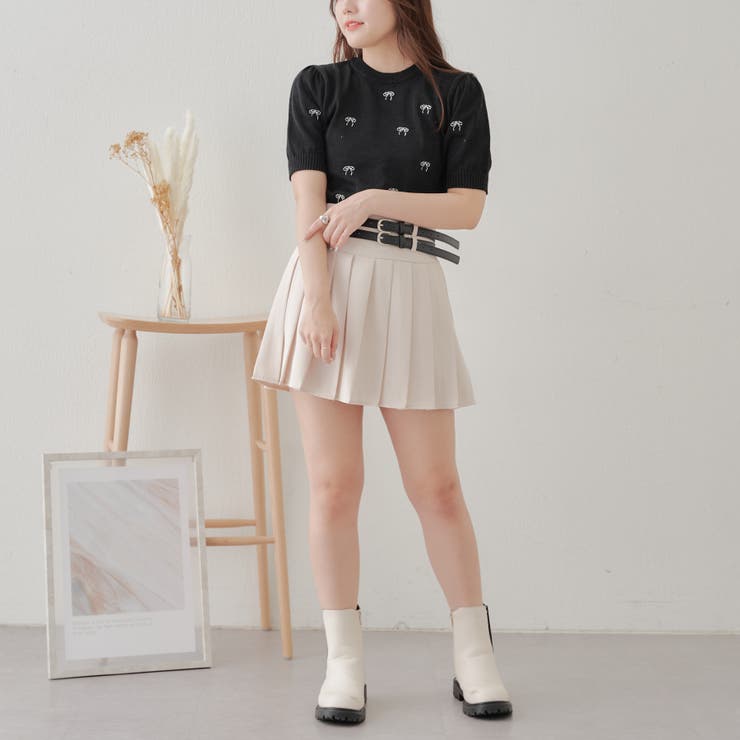 リボン刺繍ニット[品番：OLOW0012912]｜RMAF NICE CLAUP / OLIVE des
