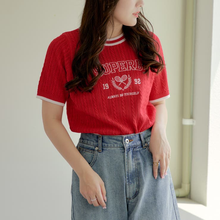 カレッジグラフィックサマーニット[品番：OLOW0013335]｜RMAF NICE