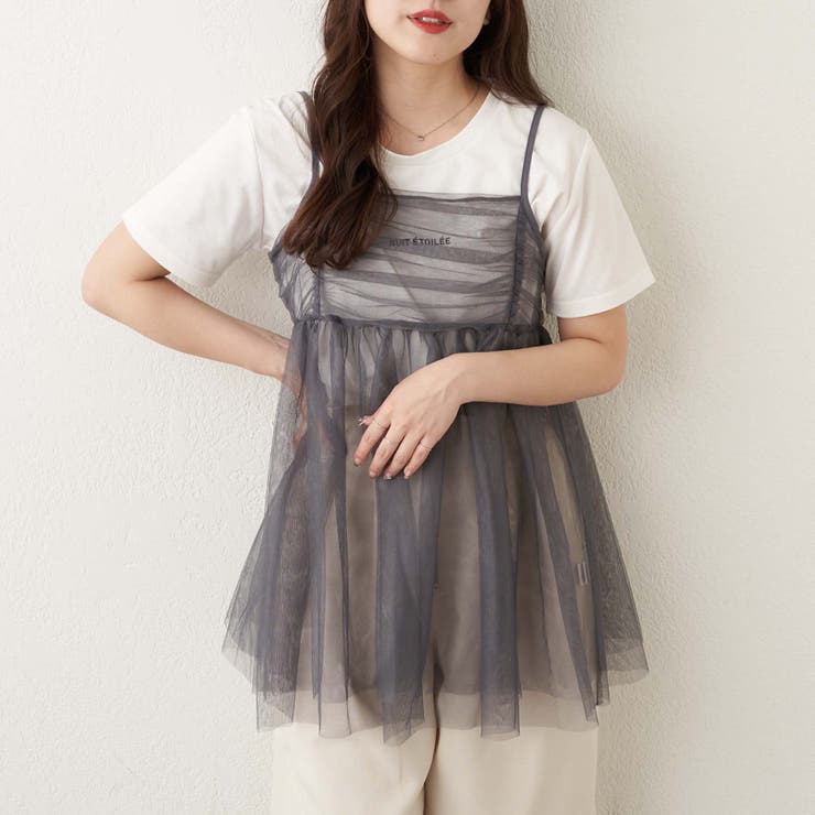 チュールキャミ+TシャツSET[品番：OLOW0012705]｜OLIVE des OLIVE