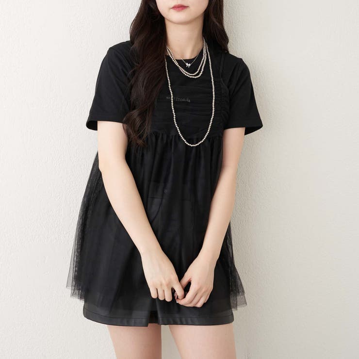 チュールキャミ+TシャツSET[品番：OLOW0012705]｜RMAF NICE CLAUP