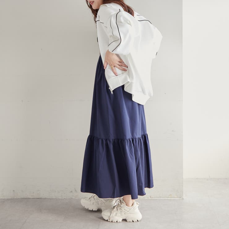 配色ティアードジャンスカ[品番：OLOW0012246]｜RMAF NICE CLAUP