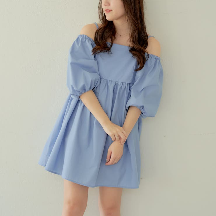 オフショルミニワンピ[品番：OLOW0012514]｜RMAF NICE CLAUP / OLIVE