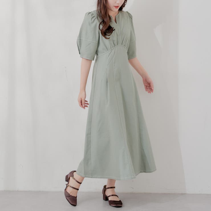 TFW49 レディース ワンピース M オリーブ 袖ボリュームワンピース[品番：OLOW0013415]｜RMAF NICE CLAUP / OLIVE