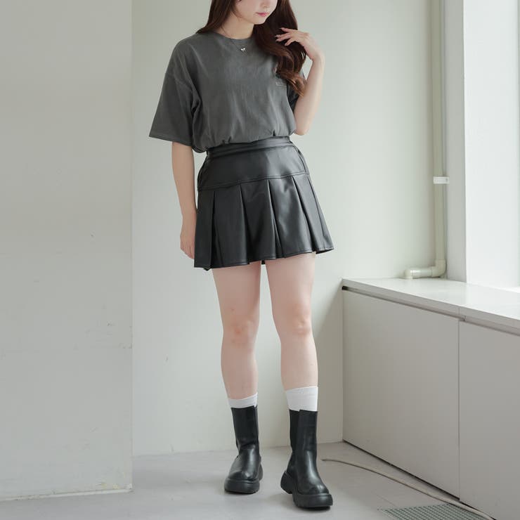 新品未使用タグ無しichi コーデュロイ プリーツスカート オリーブグリーン 5color/S-LLsize》フェイクスウェードイージープリーツスカート