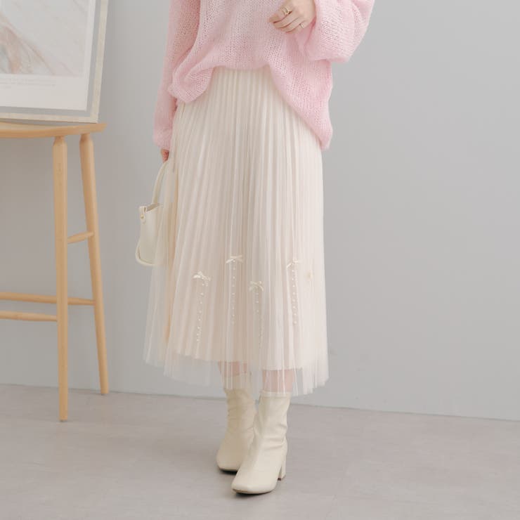 リボンパールチュールスカート[品番：OLOW0014345]｜RMAF NICE