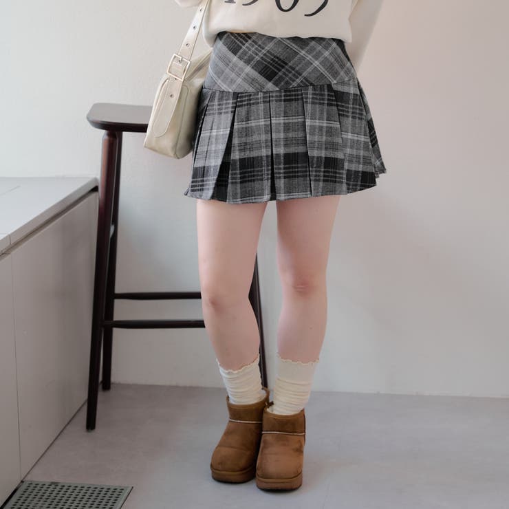 チェックプリーツミニスカート[品番：OLOW0014557]｜RMAF NICE