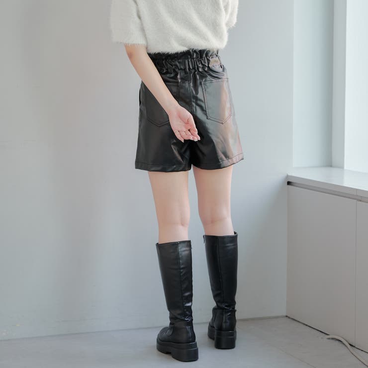 試着のみ！noble フェイクレザーショートパンツ セール】フェイクレザーショートパンツ（その他パンツ）｜MAISON