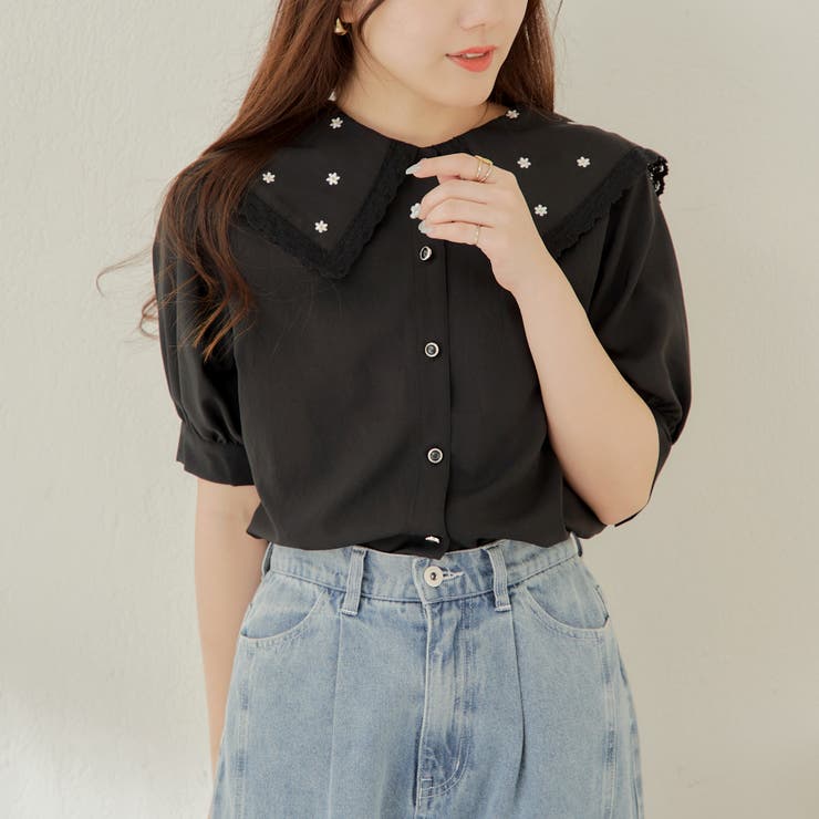 襟刺しゅうレースブラウス | RMAF NICE CLAUP / OLIVE des OLIVE | 詳細画像11