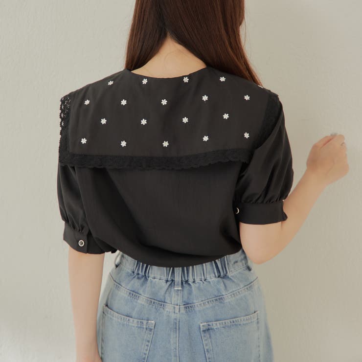 襟刺しゅうレースブラウス | RMAF NICE CLAUP / OLIVE des OLIVE | 詳細画像13