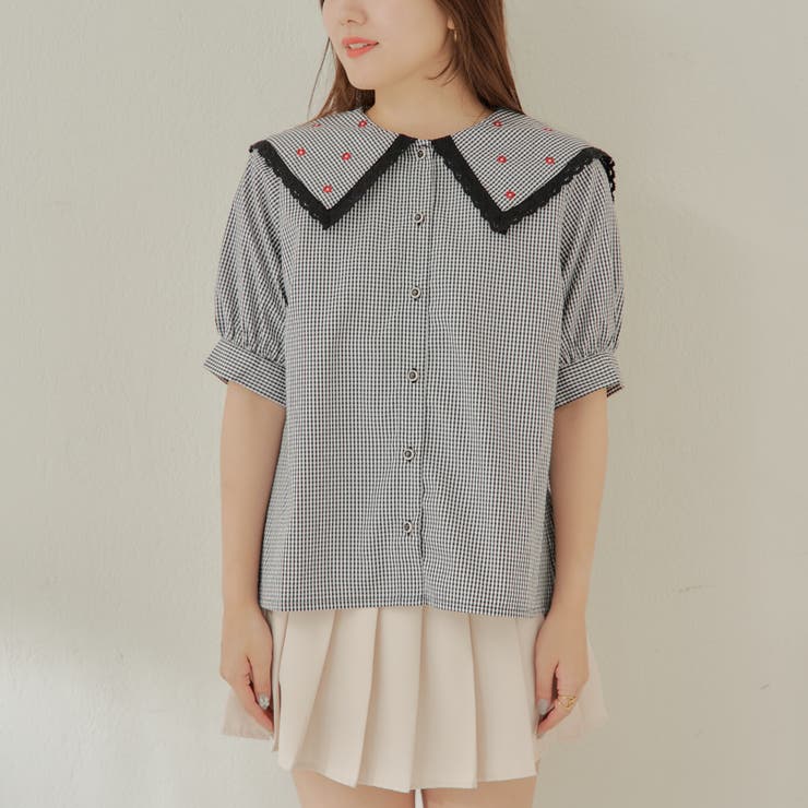 襟刺しゅうレースブラウス | RMAF NICE CLAUP / OLIVE des OLIVE | 詳細画像26