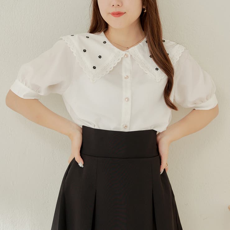 オフ | 襟刺しゅうレースブラウス | RMAF NICE CLAUP / OLIVE des OLIVE