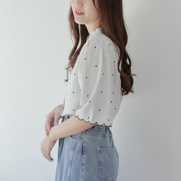 ドットスカラップブラウス[品番：OLOW0013862]｜RMAF NICE CLAUP