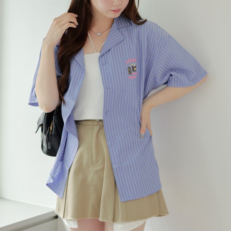 開襟衿バックプリントシャツ[品番：OLOW0013959]｜RMAF NICE CLAUP