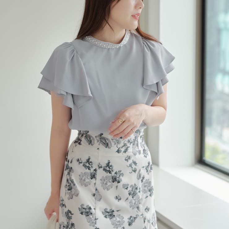 衿ビジューラッフルブラウス | RMAF　NICE CLAUP / OLIVE des OLIVE | 詳細画像3 