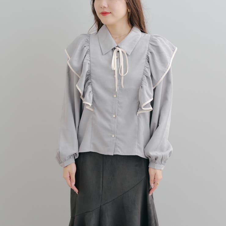 パイピングフリルブラウス[品番：OLOW0014430]｜RMAF NICE CLAUP