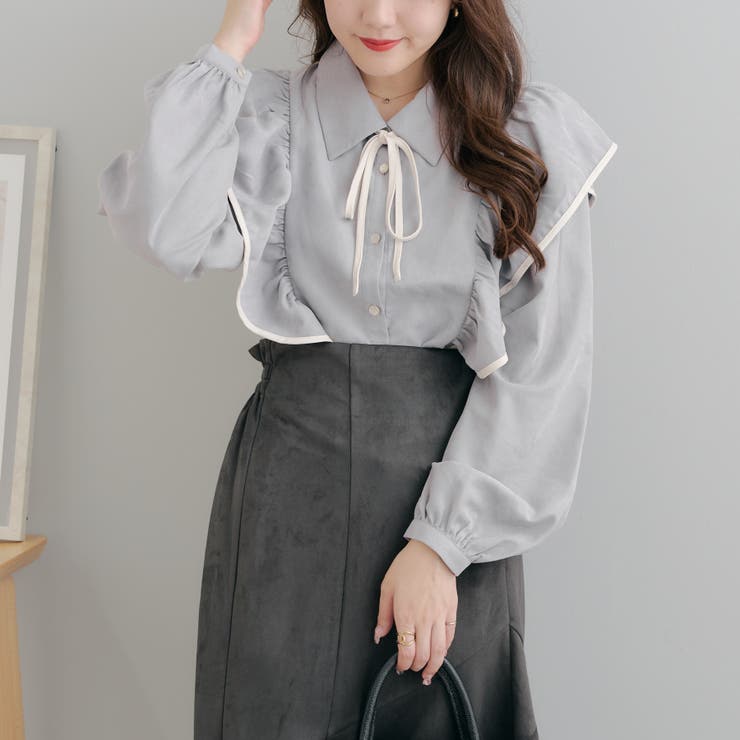 パイピングフリルブラウス[品番：OLOW0014430]｜RMAF NICE CLAUP