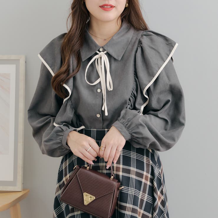 パイピングフリルブラウス[品番：OLOW0014430]｜RMAF NICE CLAUP