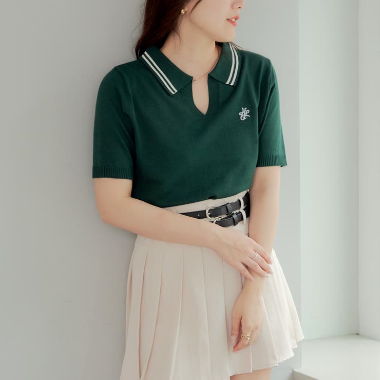 グリーン | スキッパーポロニット | RMAF　NICE CLAUP / OLIVE des OLIVE