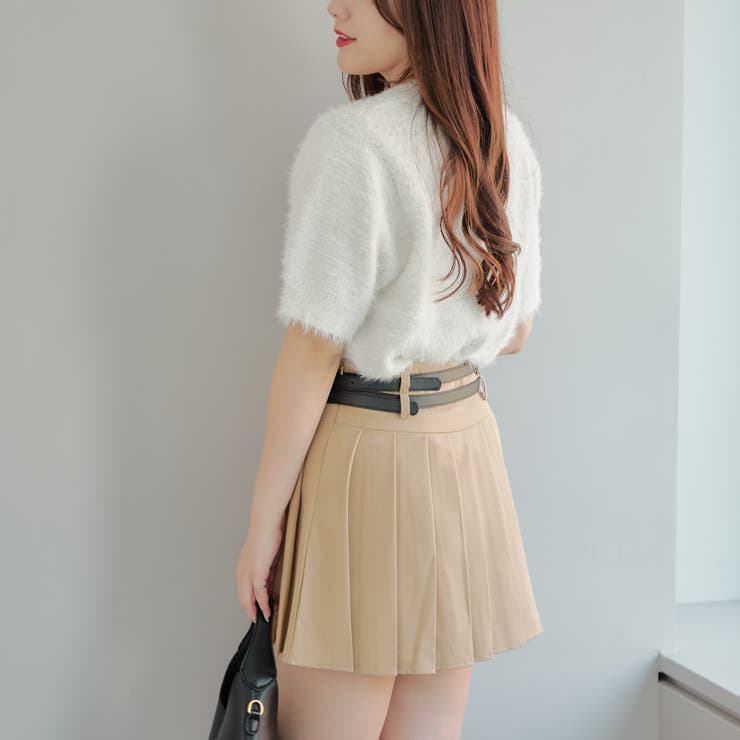 ラメフェザー半袖ニット[品番：OLOW0014153]｜RMAF NICE CLAUP / OLIVE 