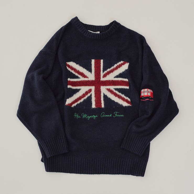 イギリス国旗ニット[品番：OLOW0014820]｜RMAF NICE CLAUP / OLIVE des 