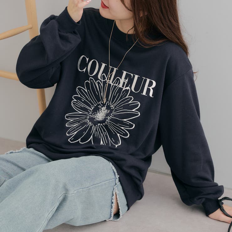 韓国っぽ、お花刺繍スウェット[品番：OLOW0014434]｜RMAF NICE CLAUP