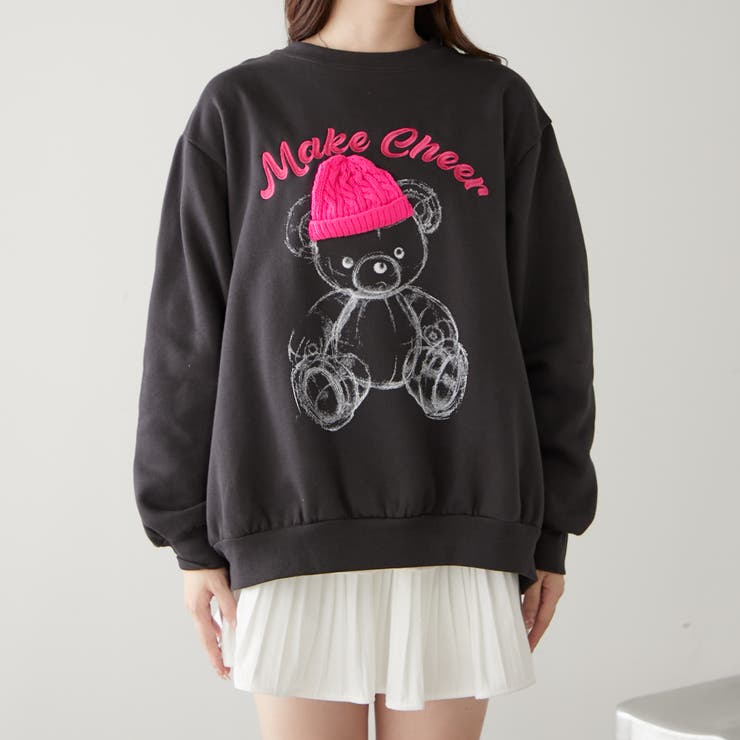 ニット帽クマ裏起毛プルオーバー[品番：OLOW0014799]｜RMAF NICE CLAUP