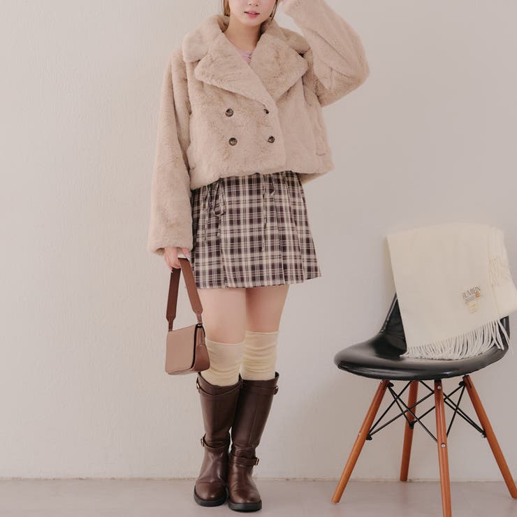 ラビット風ファーショートジャケット[品番：OLOW0014526]｜RMAF NICE