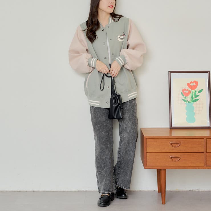 ワッペン刺繍スタジャン[品番：OLOW0014649]｜RMAF NICE CLAUP