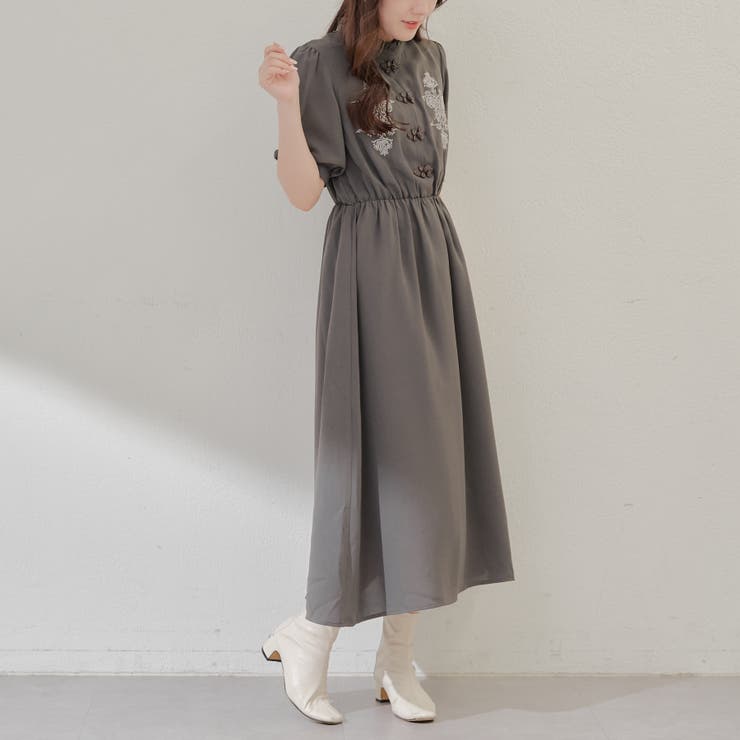 衿フリルチャイナワンピース[品番：OLOW0013699]｜RMAF NICE CLAUP