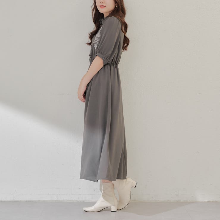 衿フリルチャイナワンピース[品番：OLOW0013699]｜RMAF NICE CLAUP