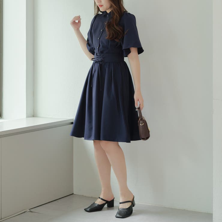 ★Malbon Golf/リゾート ムード ベルテッド ワンピース★ セール】 【OUTLET】綿ローンカメリアドットpt.ロングワンピース