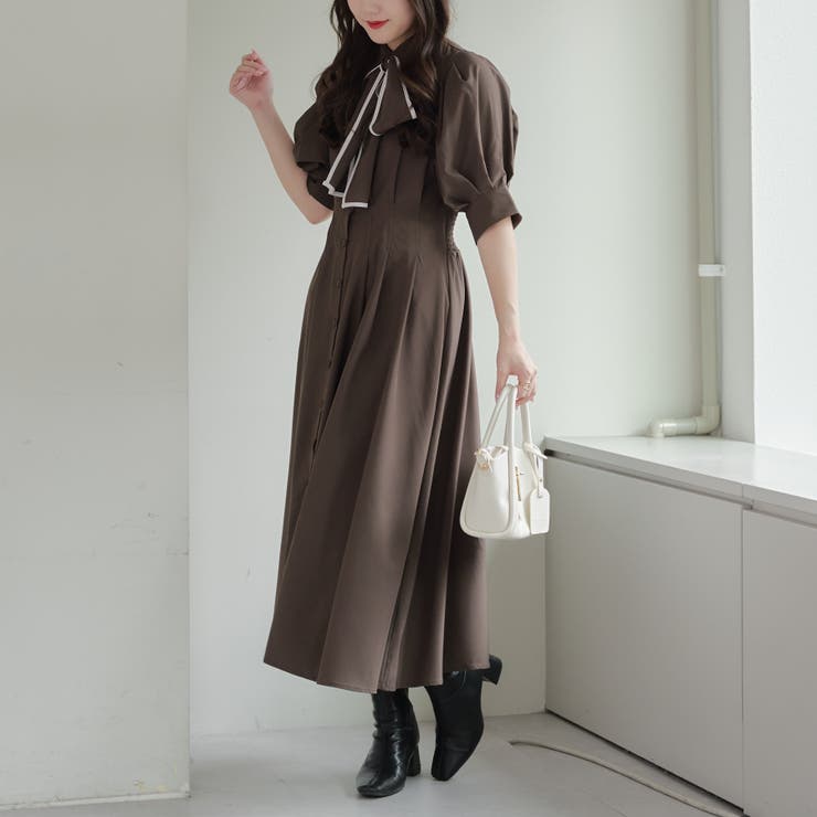 レースアップワンピース[品番：OLOW0014162]｜RMAF NICE CLAUP / OLIVE