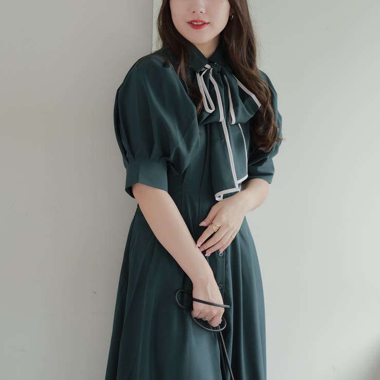 レースアップワンピース[品番：OLOW0014162]｜RMAF NICE CLAUP / OLIVE