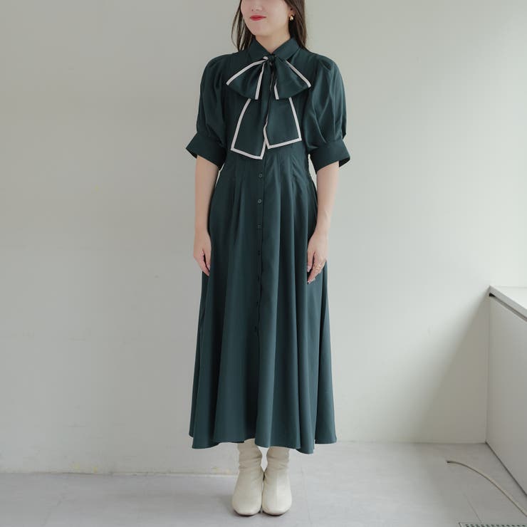 レースアップワンピース[品番：OLOW0014162]｜RMAF NICE CLAUP / OLIVE
