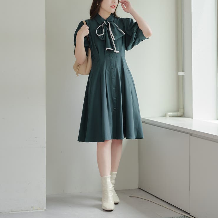 レースアップワンピース[品番：OLOW0014162]｜RMAF NICE CLAUP / OLIVE