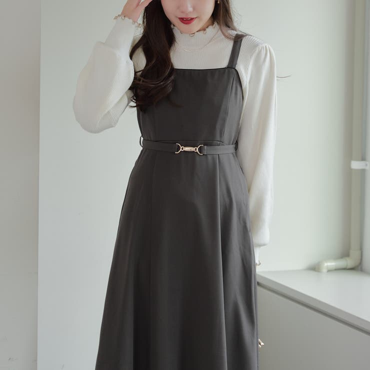 Mystrada✨配色パイピングジャンスカ&リブニットタンク&ドット柄ワンピース Mystrada✨配色パイピングジャンスカ&リブニットタンク&ドット柄