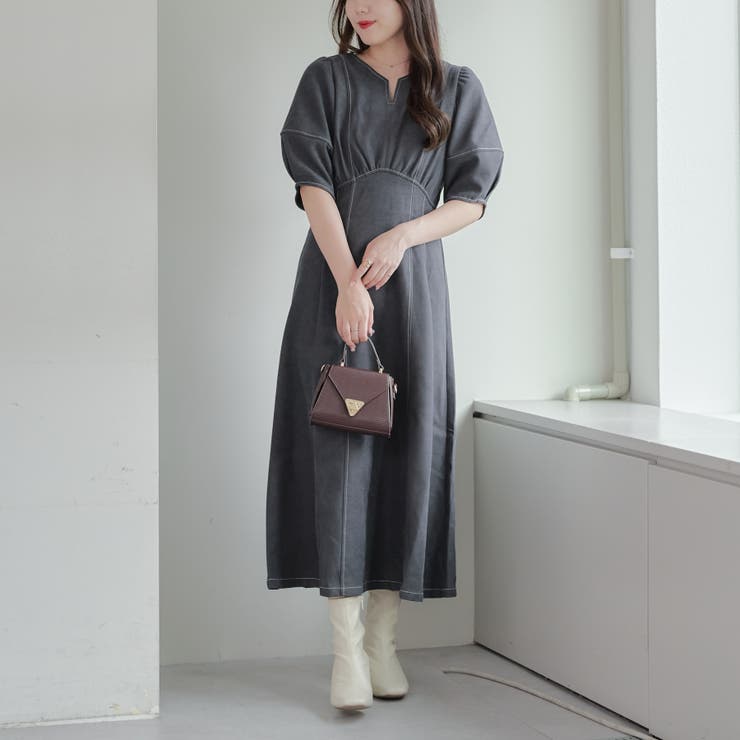 袖ボリュームワンピース[品番：OLOW0014165]｜RMAF NICE CLAUP / OLIVE