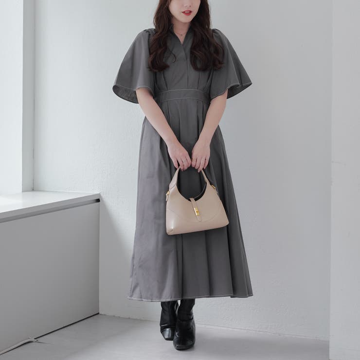 袖フレアスキッパーワンピ[品番：OLOW0014166]｜RMAF NICE CLAUP