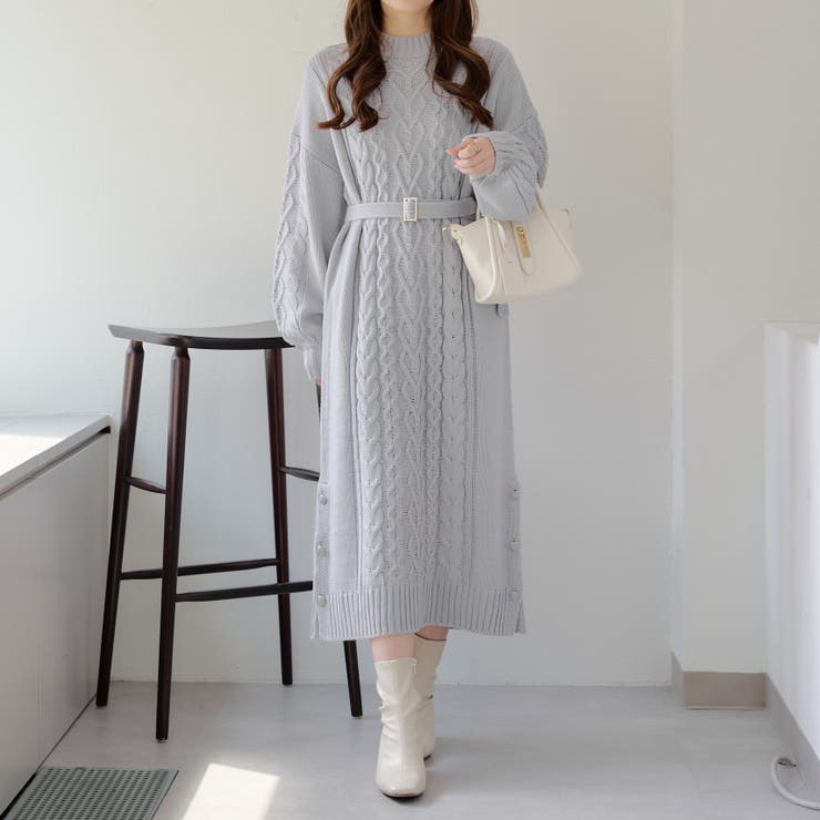 Web限定】ケーブルニットワンピース[品番：OLOW0014565]｜RMAF  