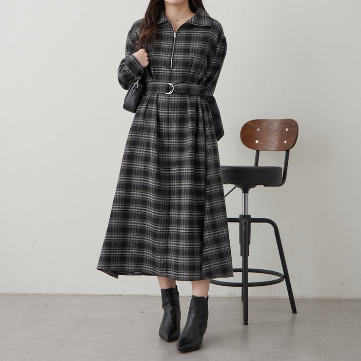 丈が選べる】ハーフZIPワンピース[品番：OLOW0014650]｜RMAF