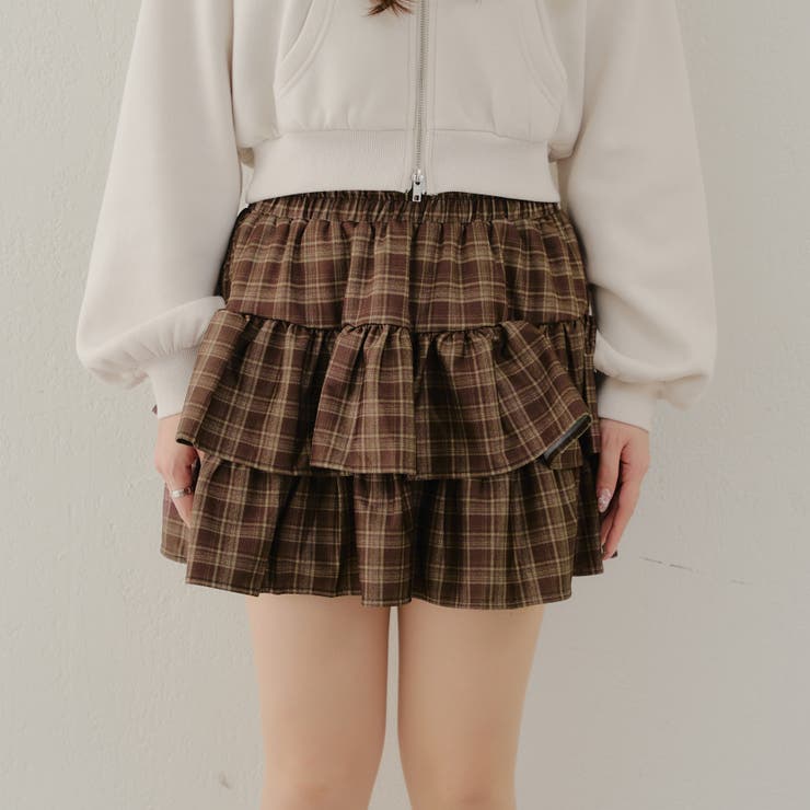 フリルチェックスカート[品番：OLOW0015029]｜RMAF NICE CLAUP
