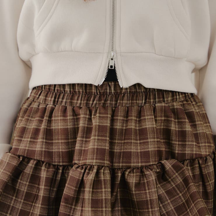 フリルチェックスカート[品番：OLOW0015029]｜RMAF NICE CLAUP / OLIVE