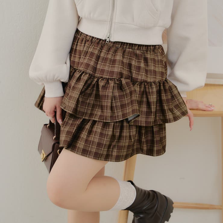 人気大割引 フリルチェックスカート[品番：OLOW0015029]｜RMAF NICE CLAUP ウェア