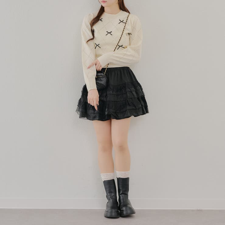 レースティアードミニスカート[品番：NCLW0015261]｜NICE CLAUP