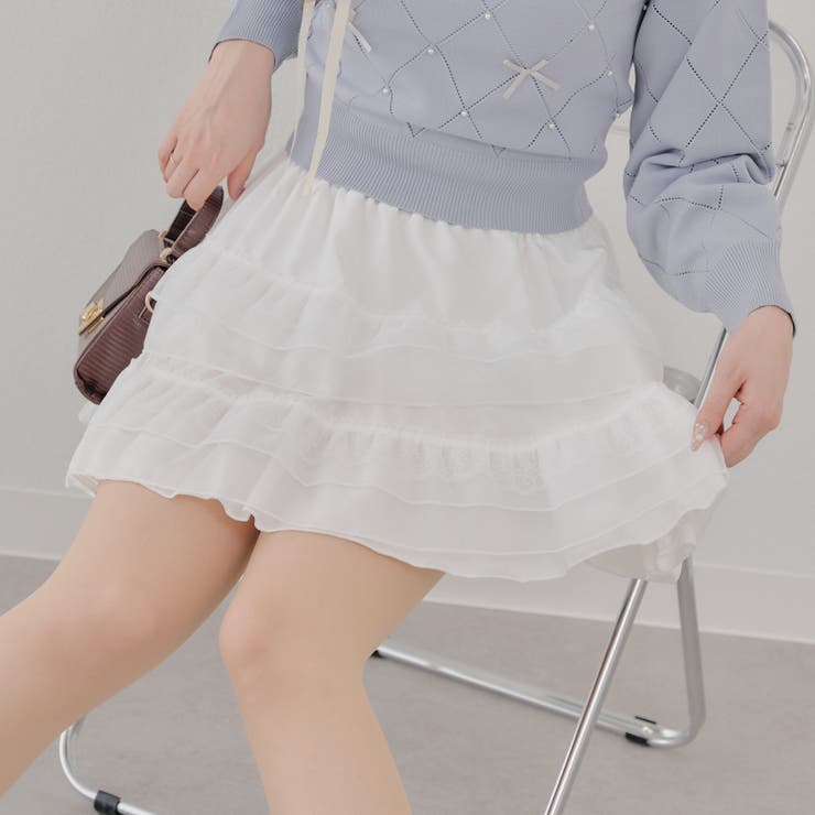 レースティアードミニスカート[品番：NCLW0015261]｜NICE CLAUP