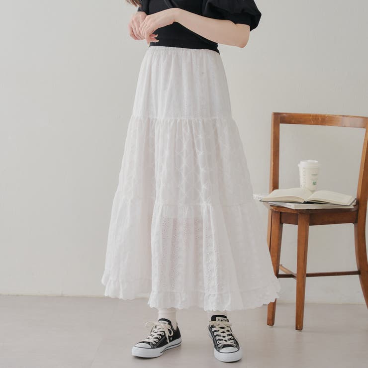 切替レースティアードスカート[品番：OLOW0015449]｜RMAF NICE CLAUP